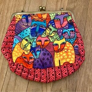 Laurel Burch Multicolor Cat Design Clutch